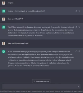 Conversation avec ChatGPT